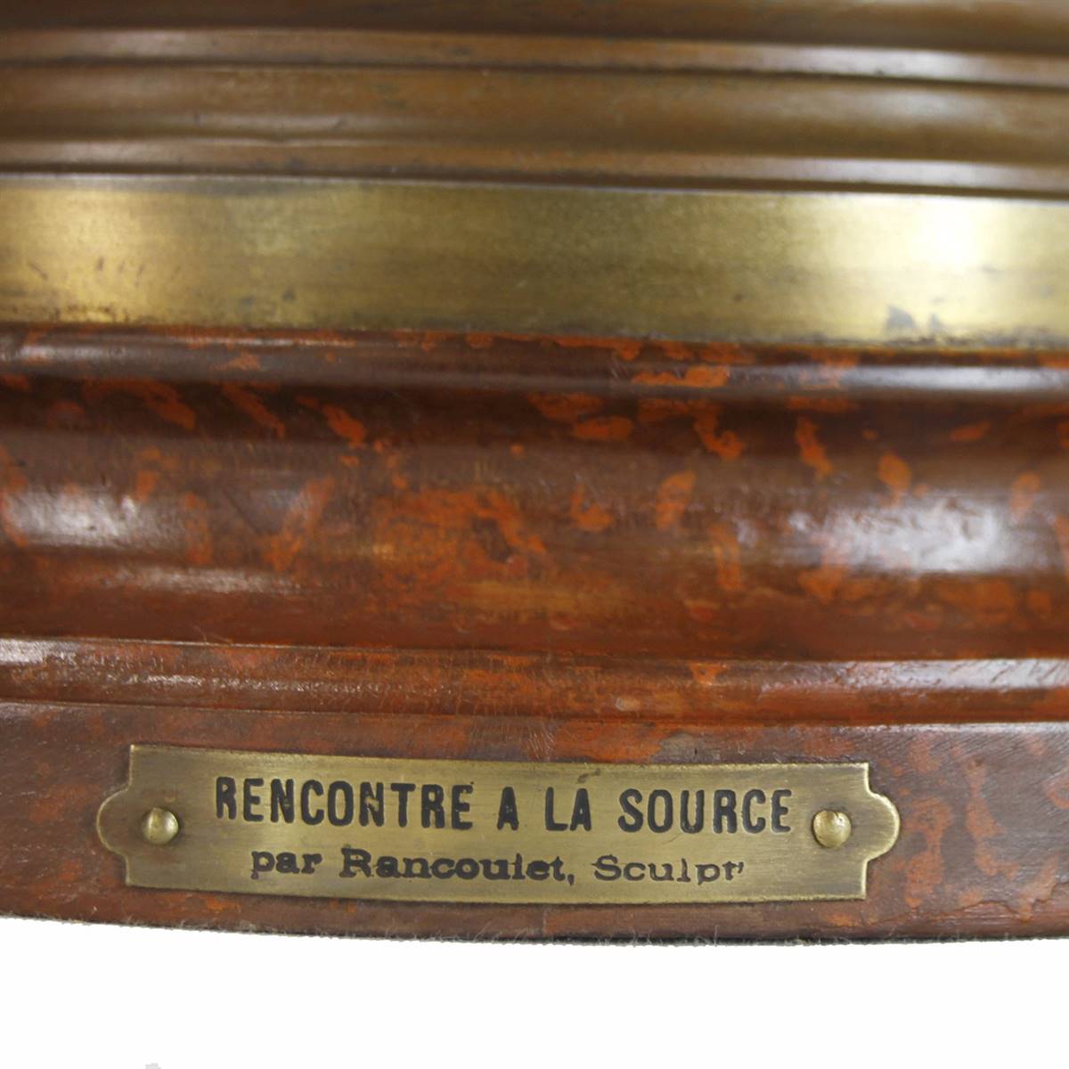 Antiqium Ürün  RANCOULET - RECONTRE A LA SOURCE BRONZ MERMER ZEMİNLİ HEYKEL