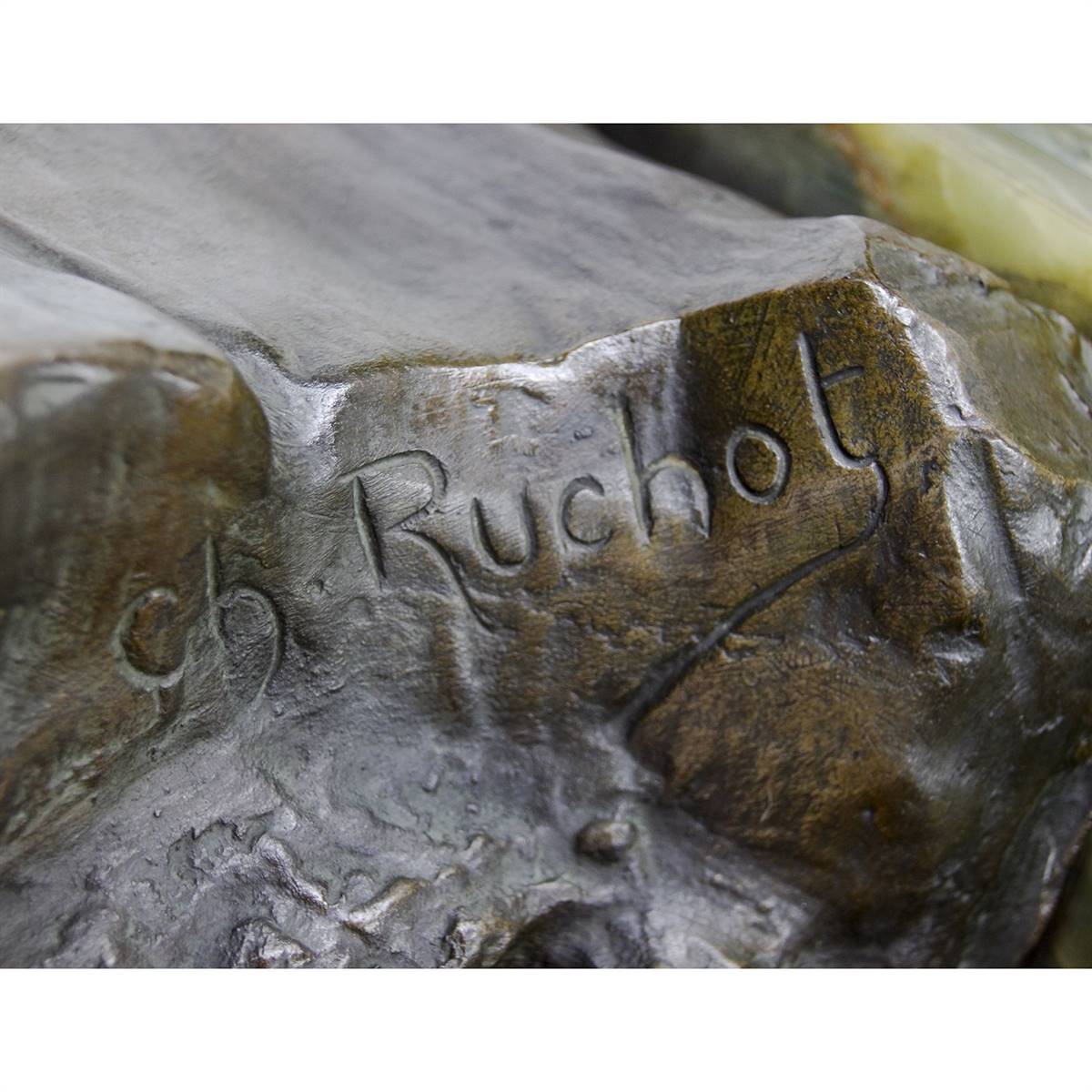 Antiqium Ürün  CHARLES RUCHOT - THEODORA BRONZ VE ONYX MERMERLİ BRONZ SAAT TAKIMI