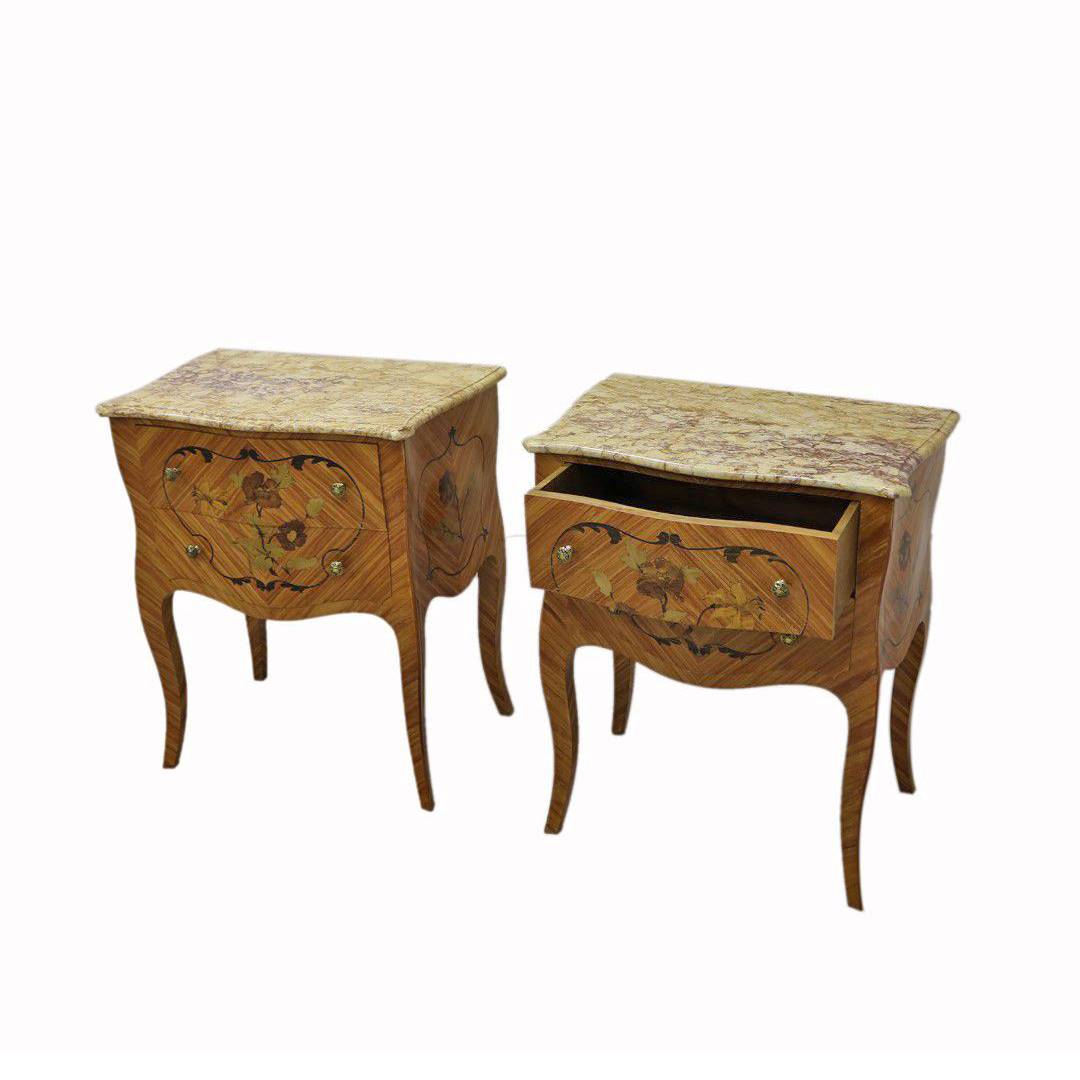 Antiqium Ürün  İKİZ MARKÜTERİLİ VE MERMERLİ KOMODİN