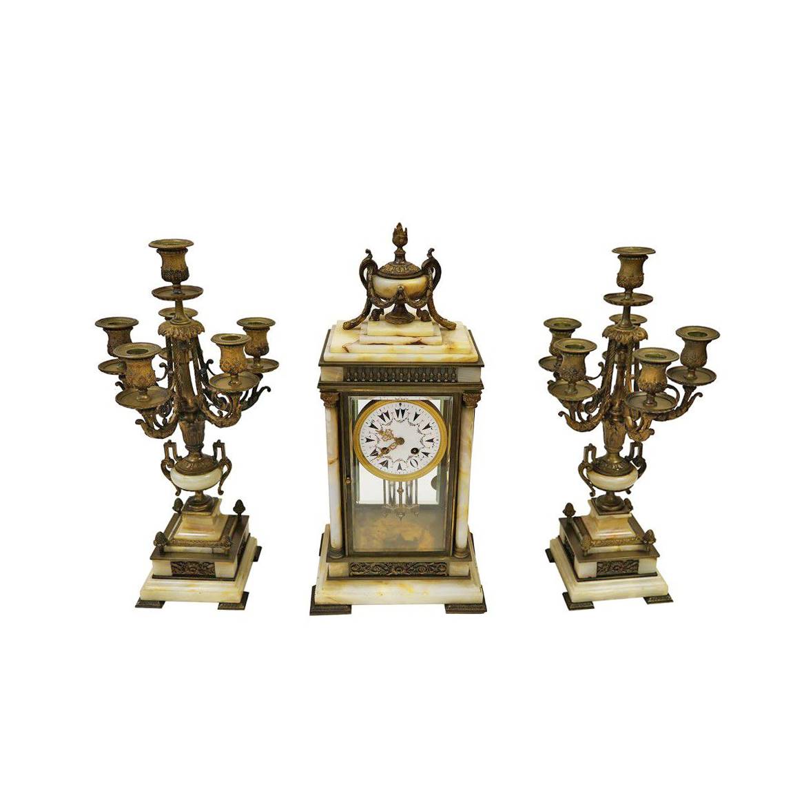 Antiqium Ürün  MERMERLİ BRONZ SAAT TAKIMI