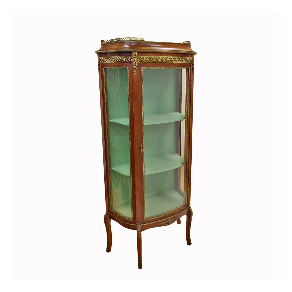 Antiqium Ürün  İÇİ YEŞİL KUMAŞLI TEŞHİR VİTRİNİ