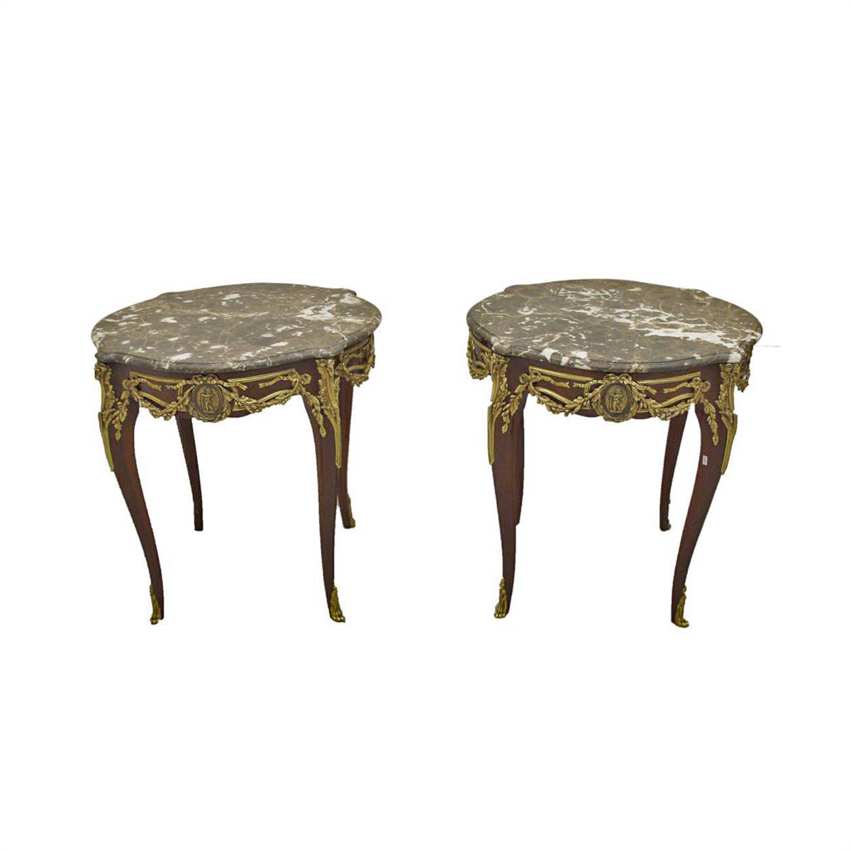 Antiqium Ürün  LOUIS XVI. ÇİFT MERMER SEHPA