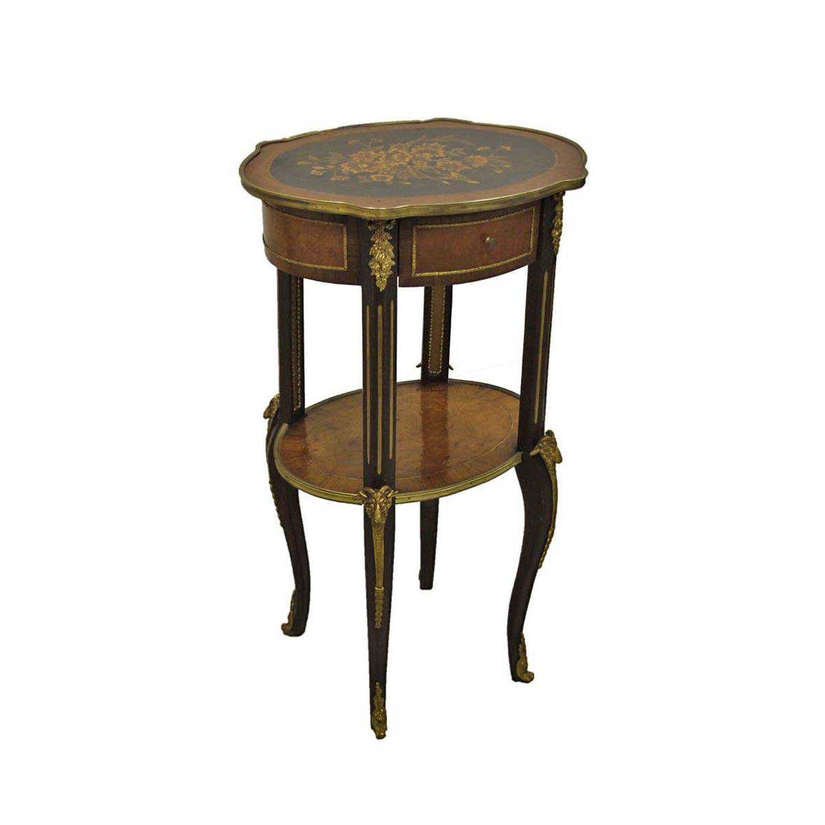 Antiqium Ürün  MARKÜTERİLİ, BRONZ DETAYLI UZUN SEHPA