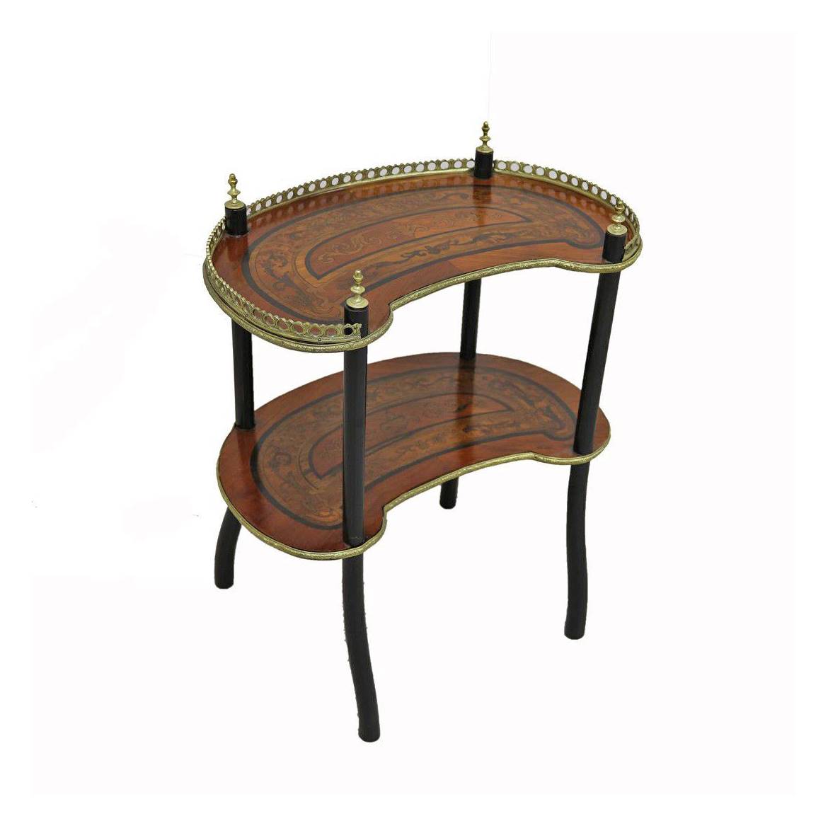 Antiqium Ürün  MARKÜTERİLİ RAFLI TEK SEHPA