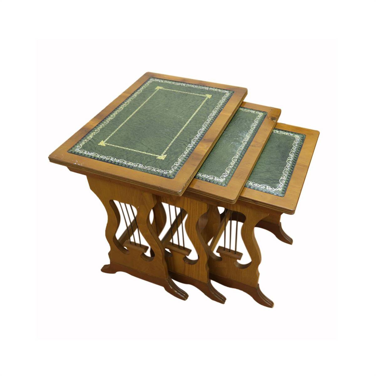 Antiqium Ürün  YEŞİL DERİ SEHPA TAKIMI