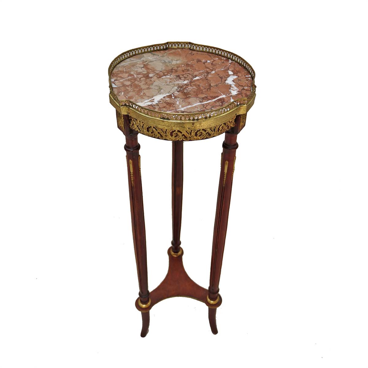 Antiqium Ürün  YOĞUN BRONZ DETAYLI, UZUN BACAKLI AHŞAP SEHPA