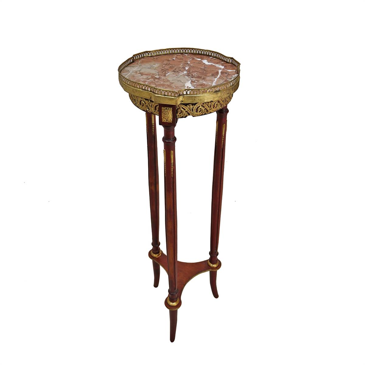 Antiqium Ürün  YOĞUN BRONZ DETAYLI, UZUN BACAKLI AHŞAP SEHPA