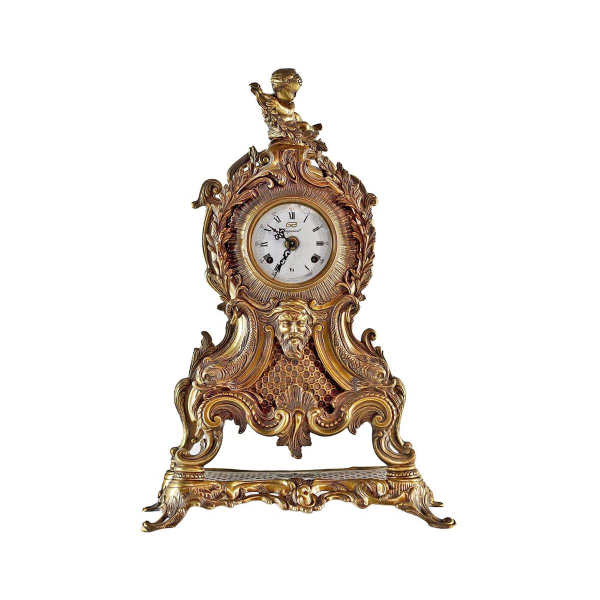 Antiqium Ürün  İKİZ ŞAMDANLI BRONZ DÖKÜM SAAT TAKIMI