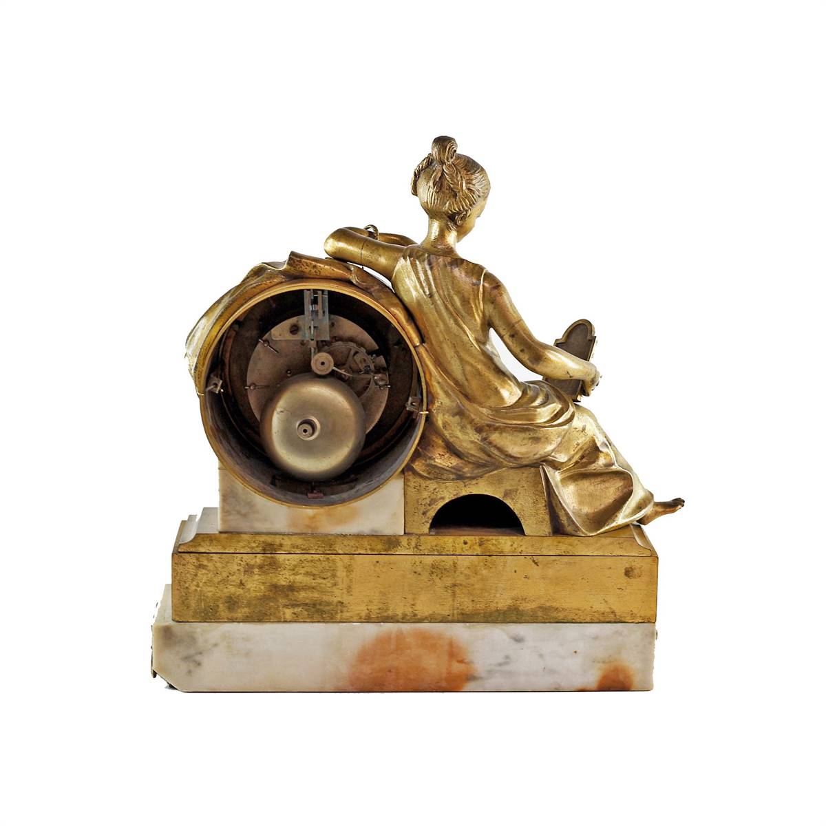 Antiqium Ürün  MERMER ZEMİNLİ BRONZ SAAT