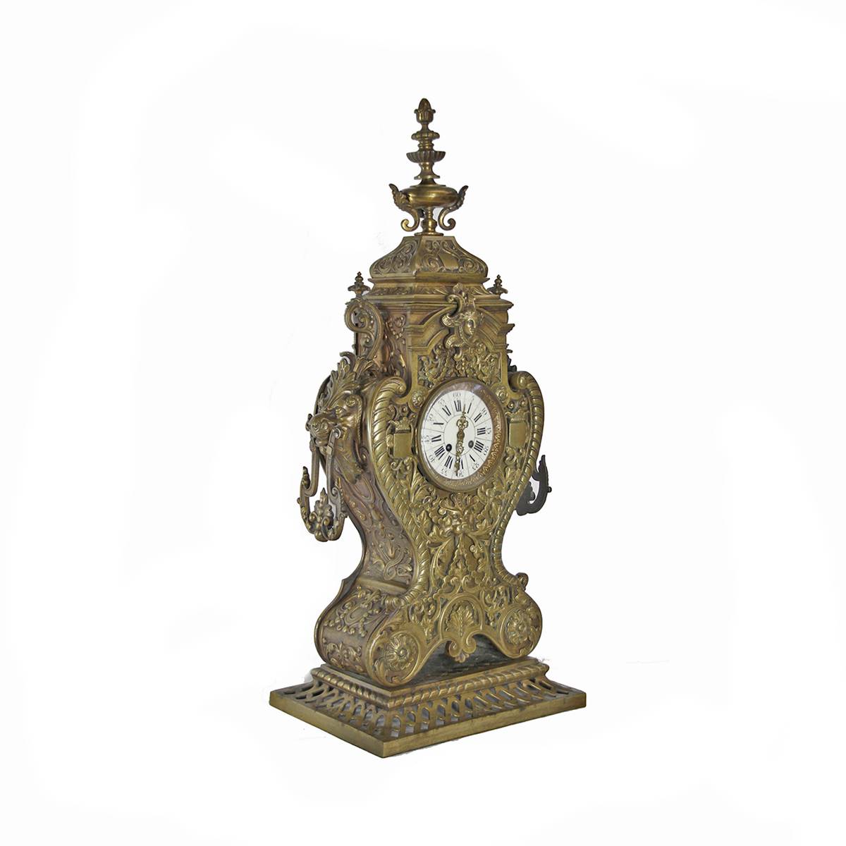 Antiqium Ürün  ROKOKO STİLİ BRONZ SAAT VE ŞAMDAN TAKIMI