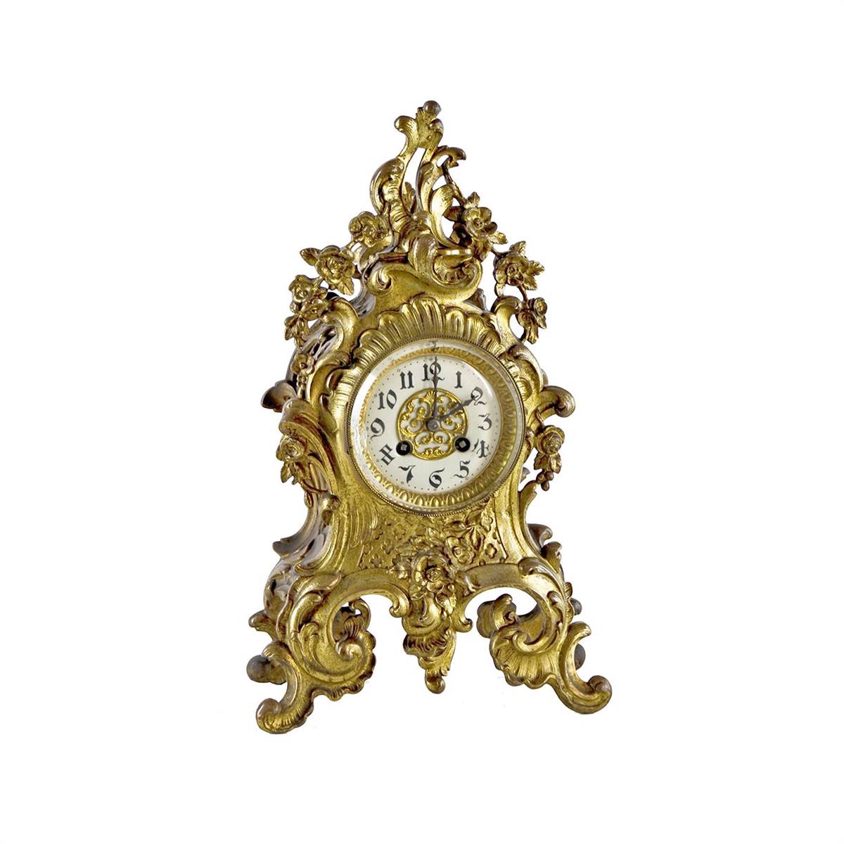 antiqium.com ürünler: FRANSIZ ROKOKO STİL BRONZ SAAT