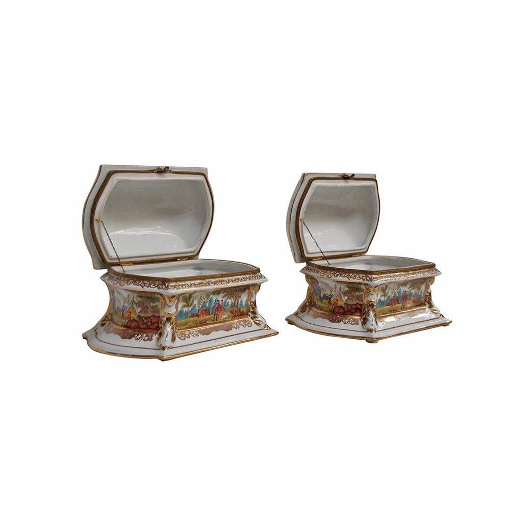 Antiqium Ürün  SEVRES İKİZ PORSELEN MÜCEVHER KUTUSU