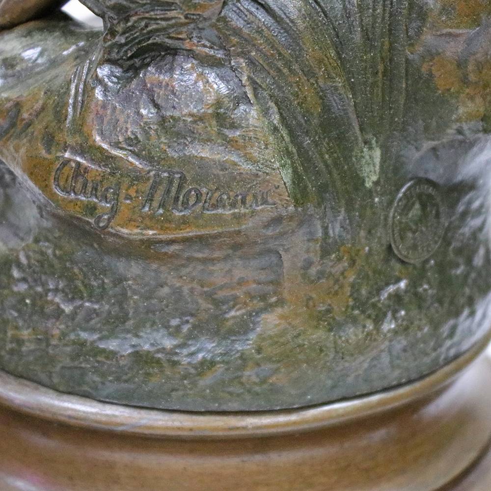 Antiqium Ürün  AUGUSTE MOREAU DAMGALI BRONZ SAAT TAKIMI