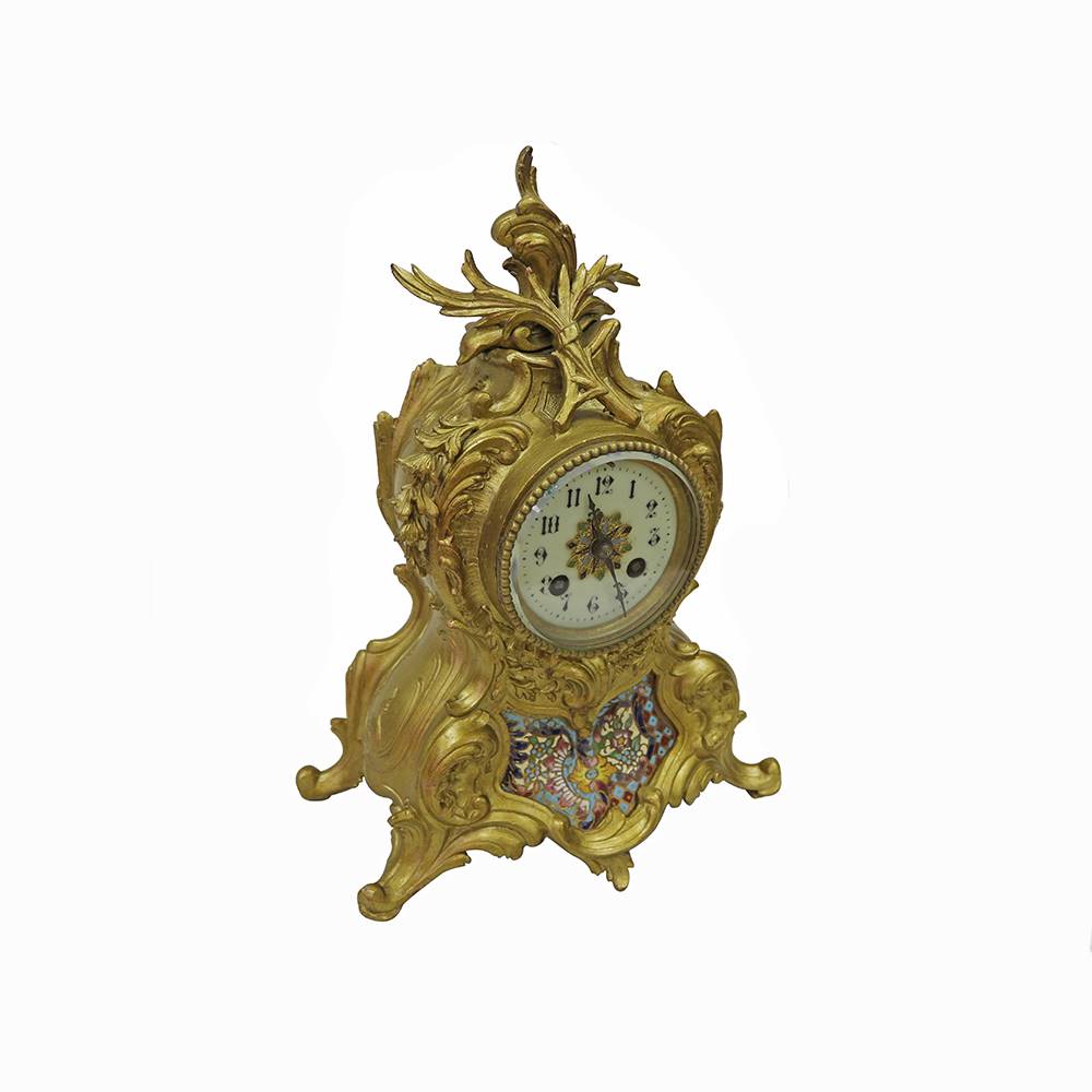 Antiqium Ürün  BRONZ DÖKÜM, SERAMİK DETAYLI MASA SAATİ