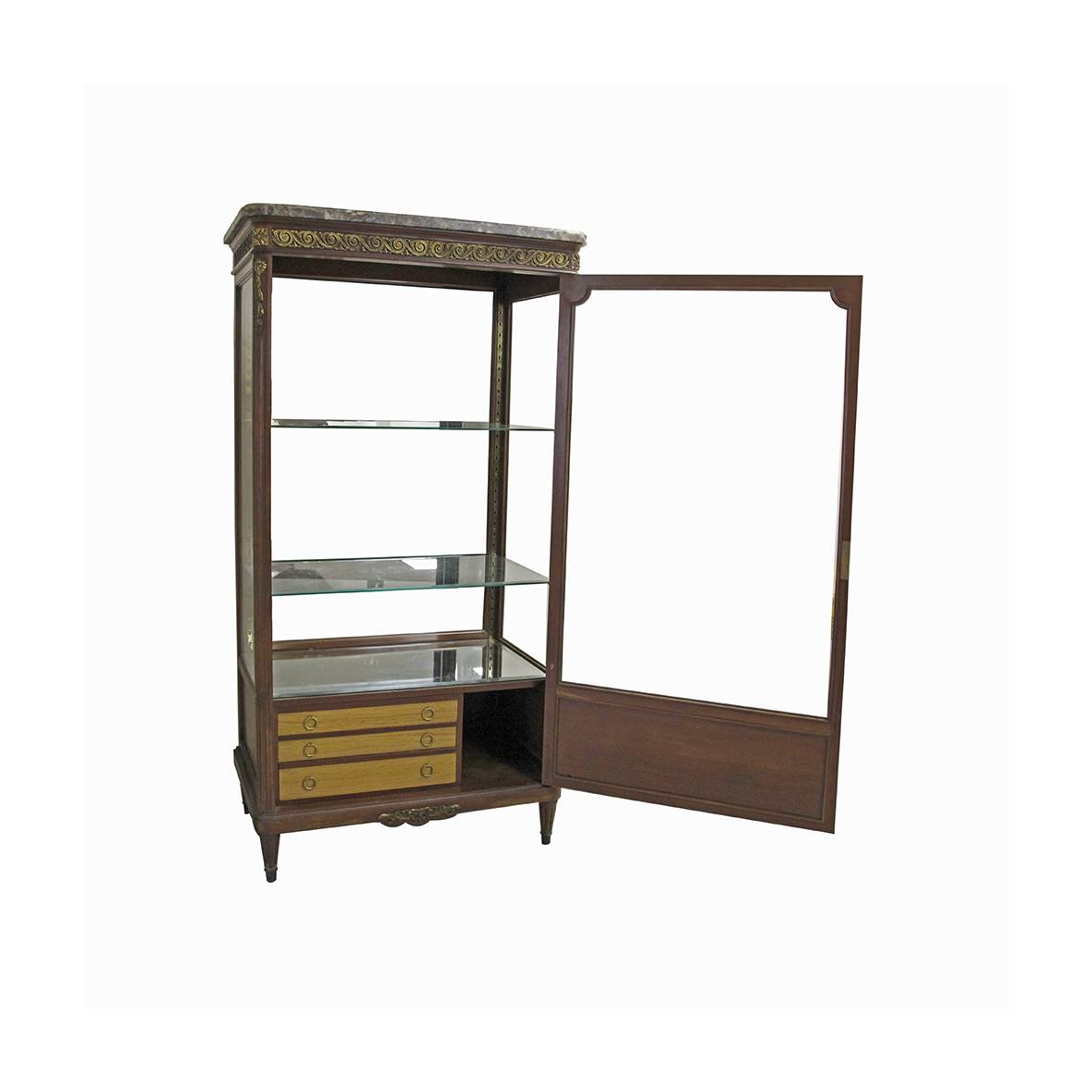 Antiqium Ürün  BRONZ DETAYLI AHŞAP VİTRİN