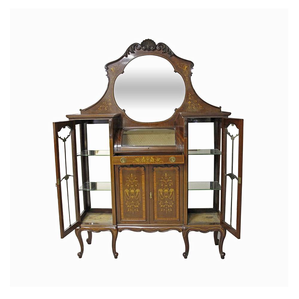 Antiqium Ürün  AYNALI AHŞAP BÜYÜK VİTRİN