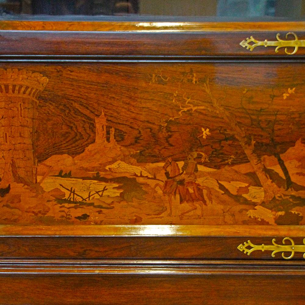 Antiqium Ürün  RESİM VE BRONZ  DETAYLI, AHŞAP İKİZ MİNİ VİTRİN