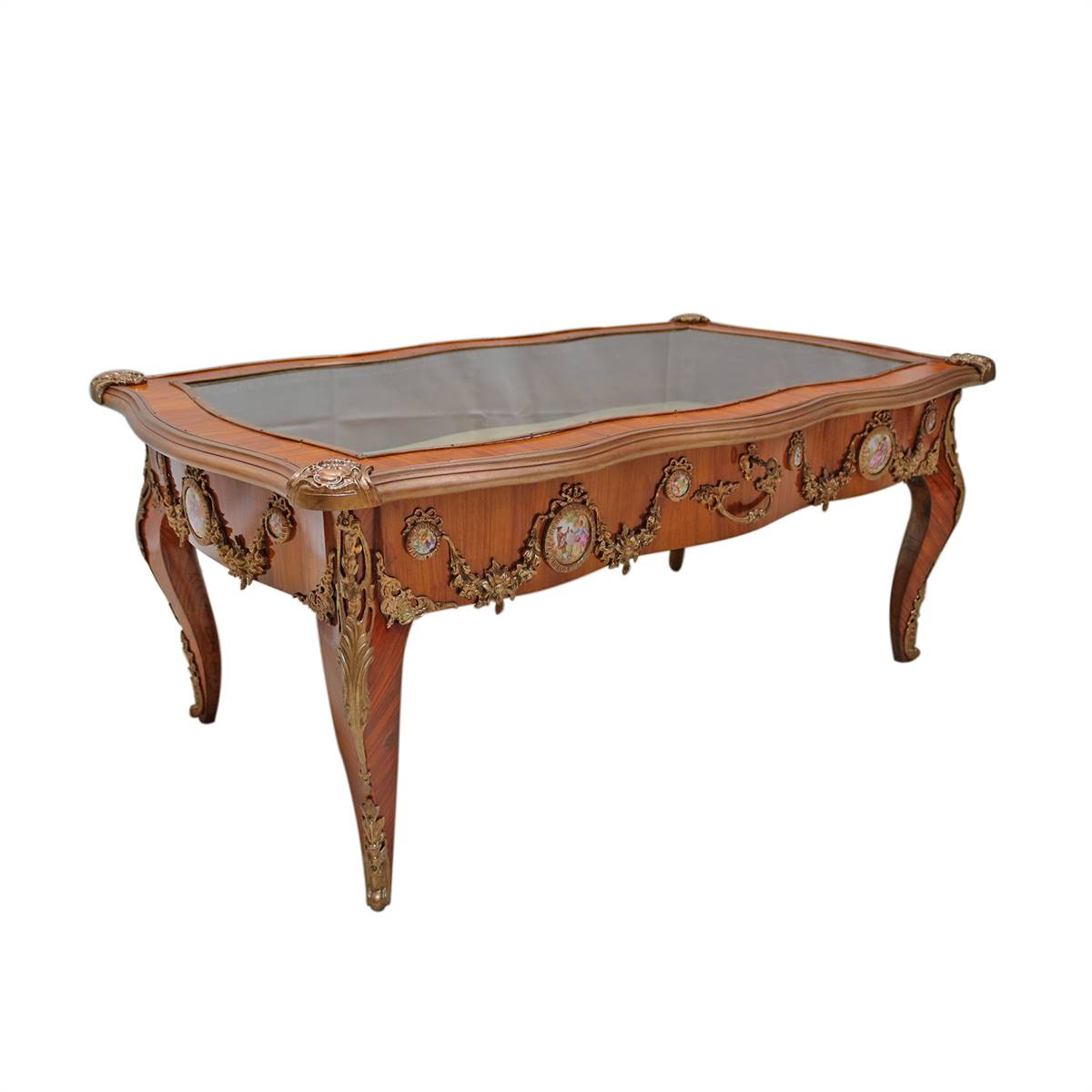 Antiqium Ürün  SEVRES DETAYLI, BRONZ İŞLEMELİ TEŞHİR SEHPASI