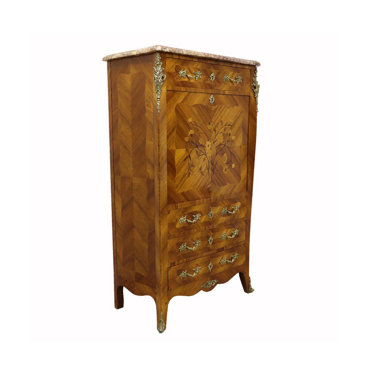 Antiqium Ürün  MARKÜTERİLİ KINGWOOD SEKRETERYALI DOLAP